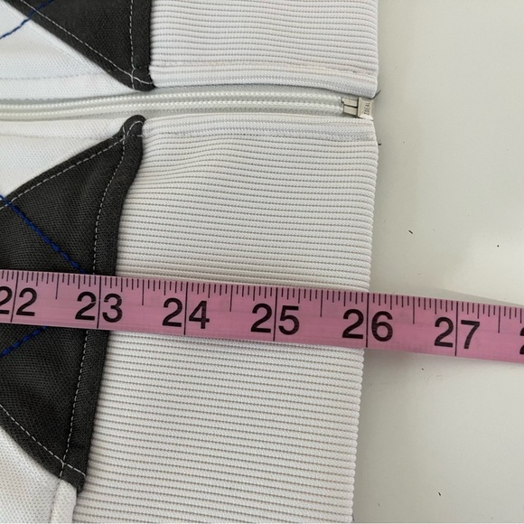 Express White Gray Argyle Full Zip Long Sleeve Jacket - Picture 14 of 15